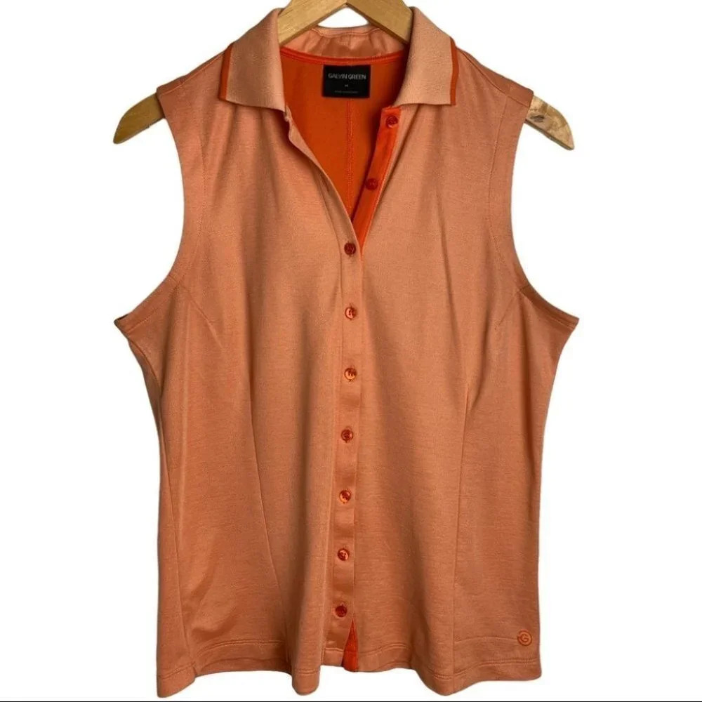 Galvin Green Button Front Golf  Polo Tank Medium
